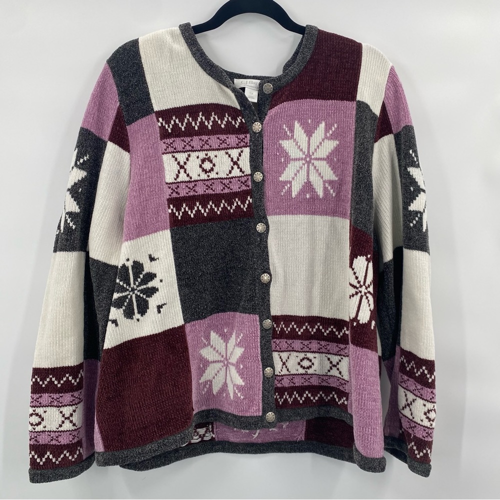 [CJ Banks] Vintage Winter Knit Sweater Cardigan with Small Shoulder Pads